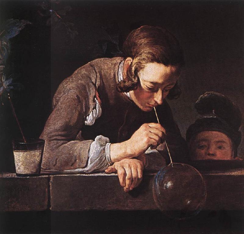 jean-Baptiste-Simeon Chardin The Soap Bubble oil painting image
